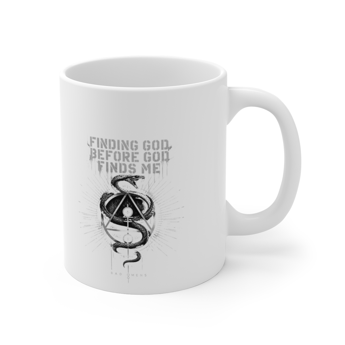Bad Omens "FINDING GOD BEFORE GOD FINDS ME" White Mug