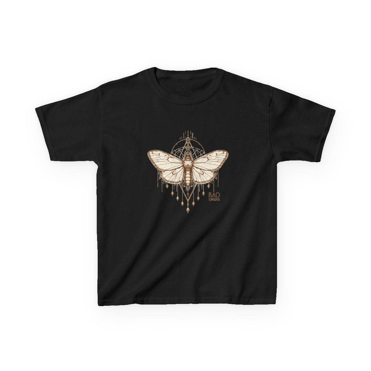 Moth Bad Omens Funny Myth Superstitions Women Men Kids Youth T-Shirt - alternate angle 2, merchandise
