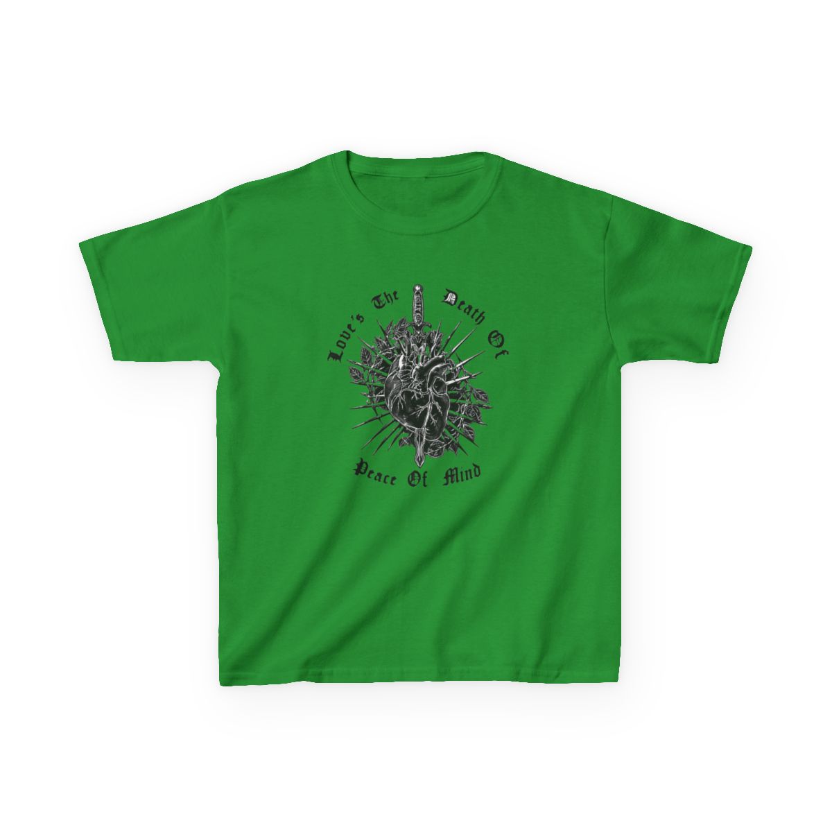 BAD_0MENS Love Is the Death of Peace of Mind Kids T-Shirt | Bad Omens - alternate angle 2, merchandise