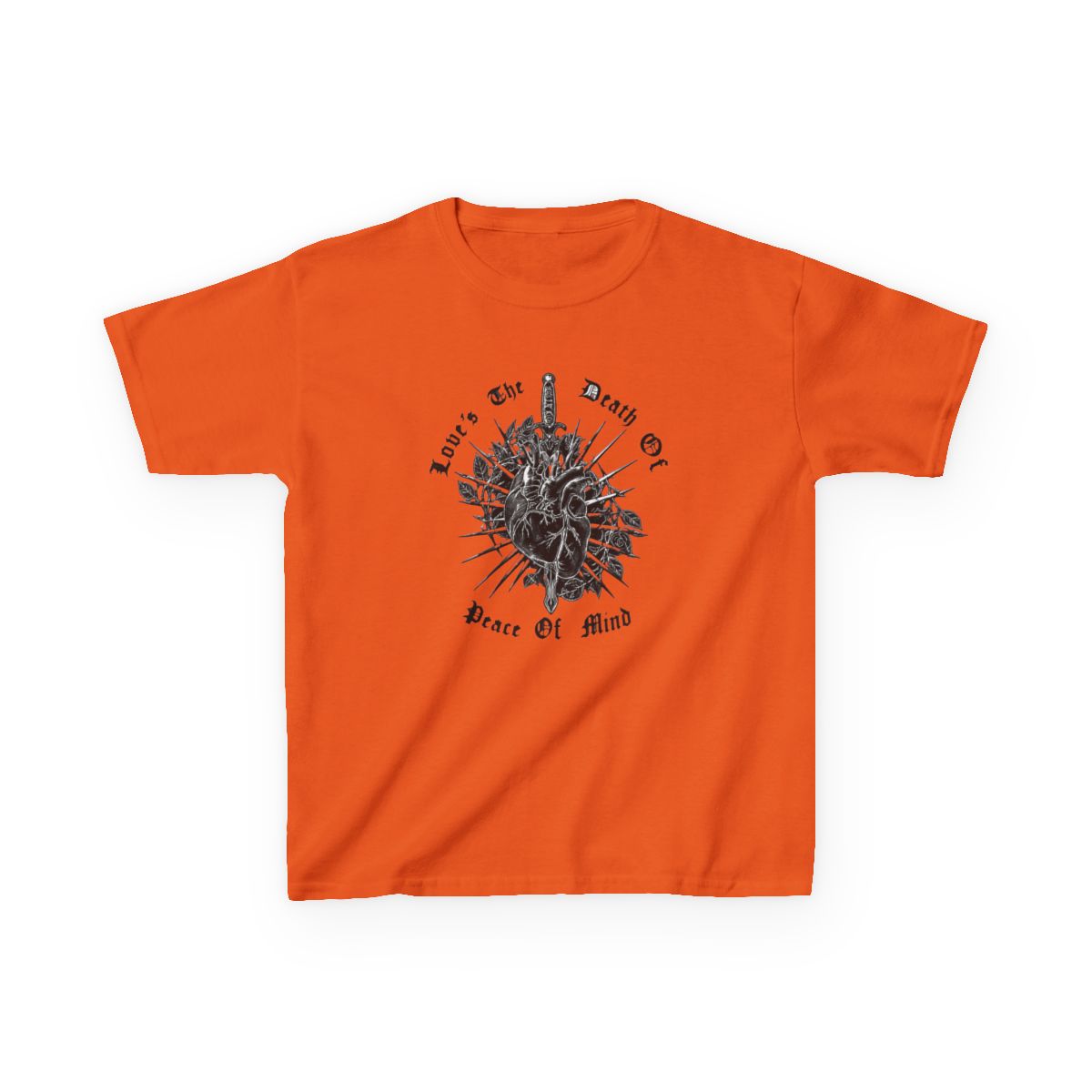BAD_0MENS Love Is the Death of Peace of Mind Kids T-Shirt | Bad Omens - alternate angle 5, merchandise