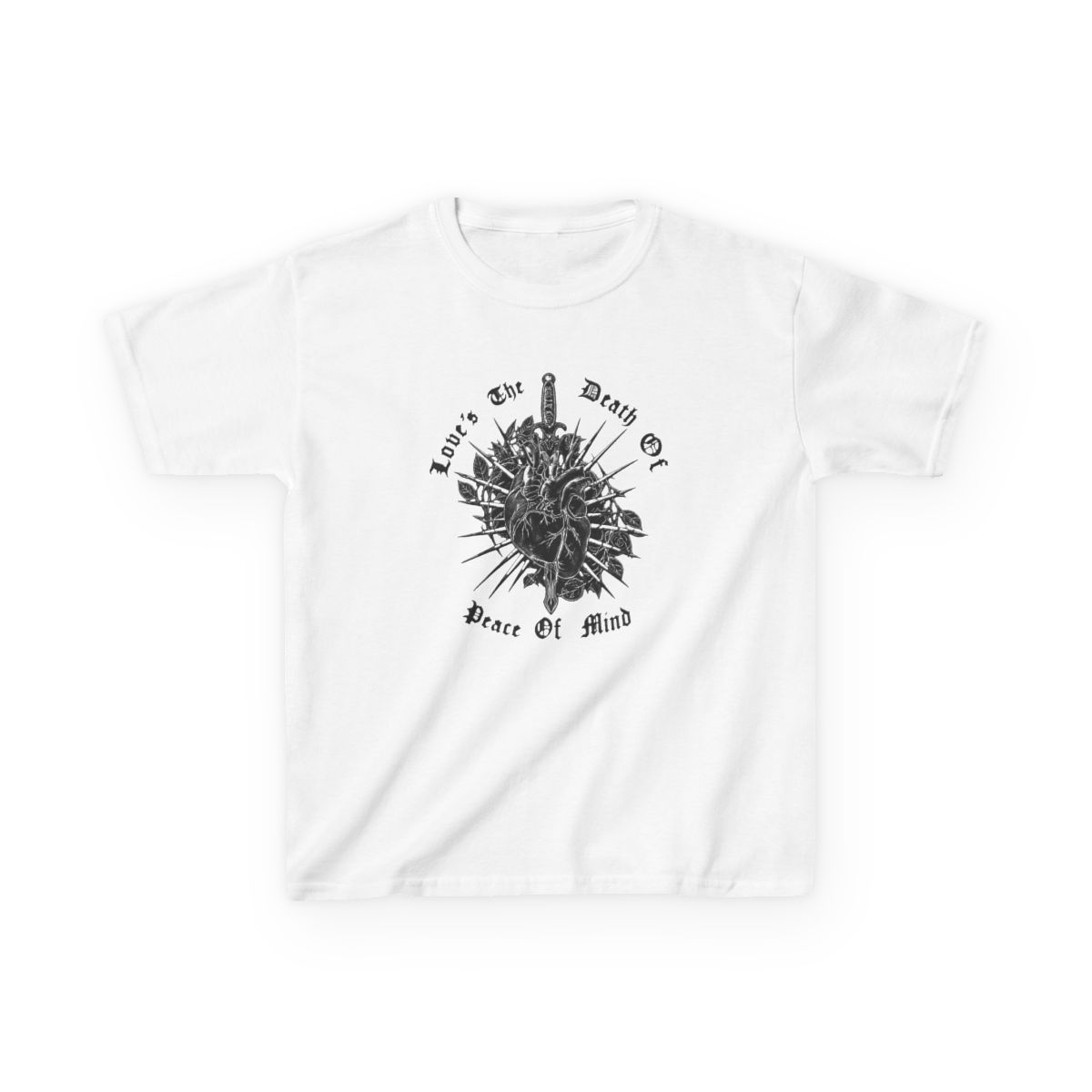 BAD_0MENS Love Is the Death of Peace of Mind Kids T-Shirt | Bad Omens