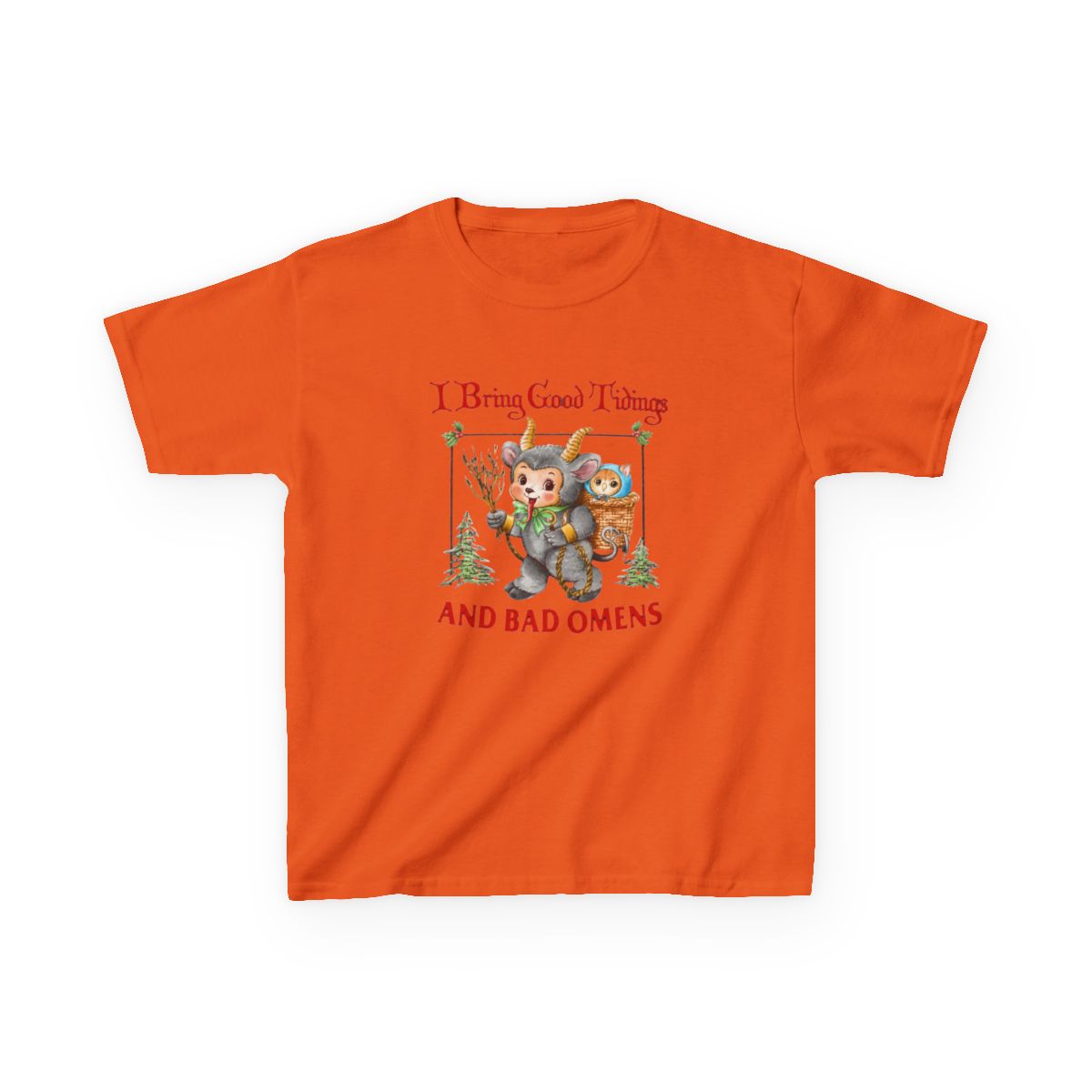 I Bring Tidings And Bad Os Krampus Cat Yule Cat Kids T-Shirt | Bad Omens - alternate angle 5, merchandise