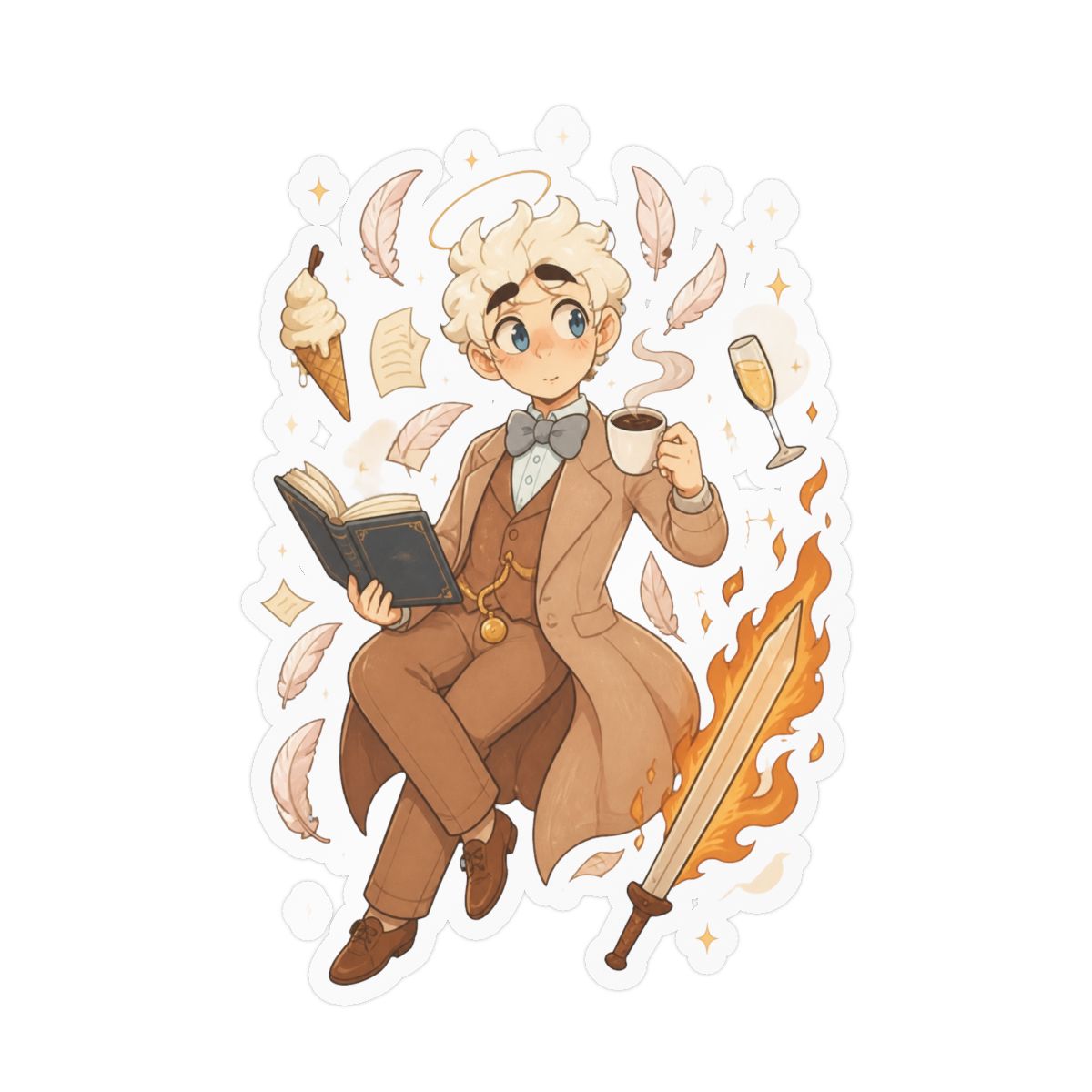 Good Omens Aziraphale Decal Sticker - Sticker Graphic - Auto, Wall, Laptop, Cell, Truck Sticker for Windows, Cars, Trucks | Bad Omens - alternate angle 3, merchandise